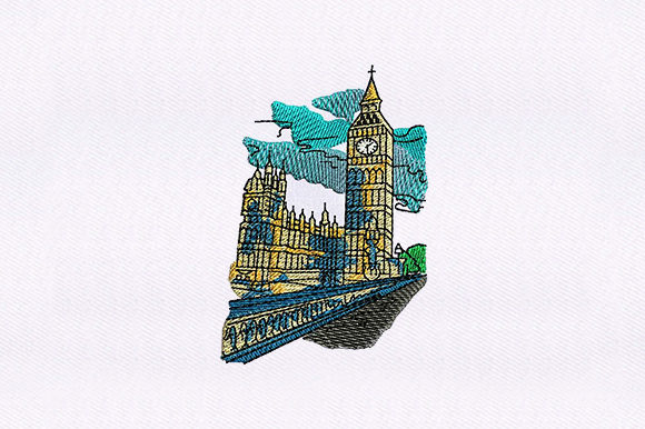 Big Ben Clock Tower Embroidery