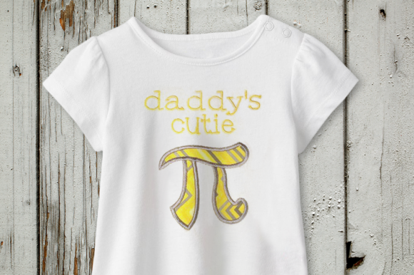 Daddy’s Cutie Pi Symbol Applique