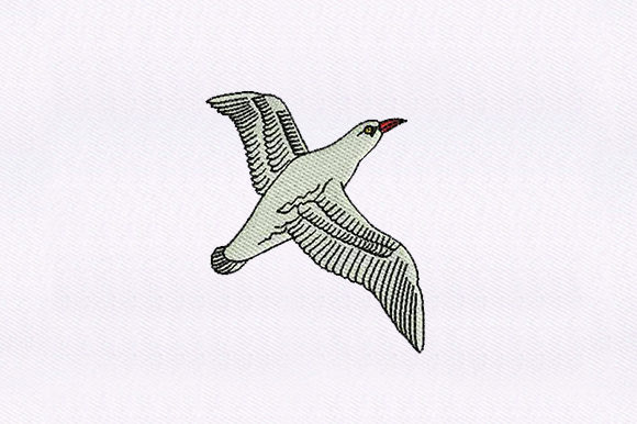 Flying Seagull Bird: A Seasonal Embroidery Gem