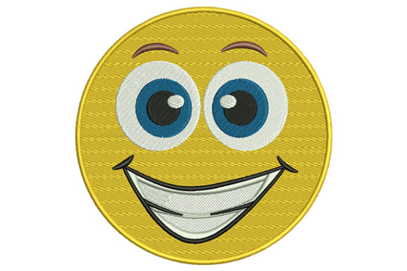 Grinning Emoji: A Playful, High-Charisma Embroidery Design for Personalized Gifts