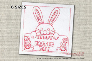 Happy Easter Redwork