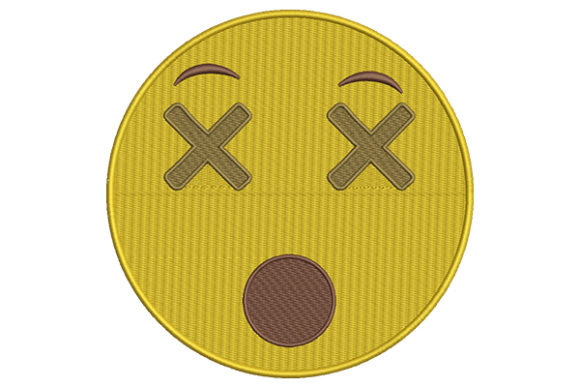 Open Mouth Emoji Embroidery Design