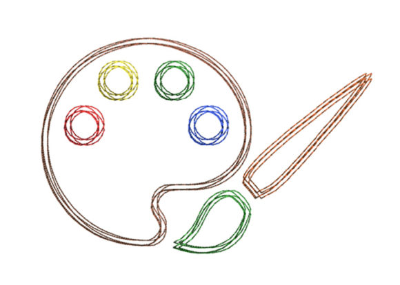 Painting Palette Scribble Stitch