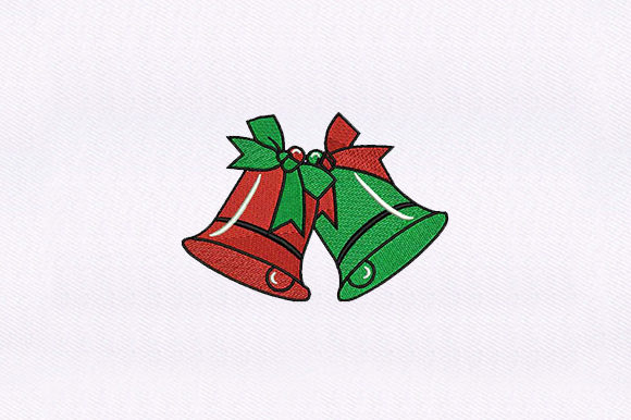 Red and Green Bells: A Warm, Timeless Christmas Embroidery