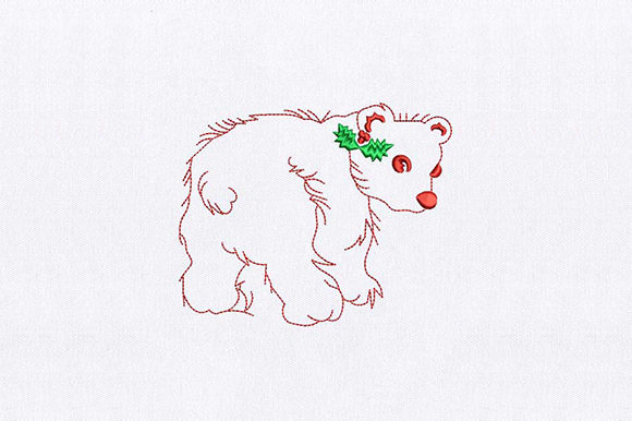 Red Bear: A Cozy, Festive Embroidery for Holiday Gifting