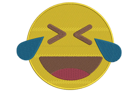 Tears of Joy Emoji Embroidery Design