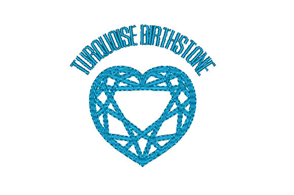 Turquoise Birthstone Faceted Heart